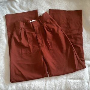 Abercrombie Wide Leg Tailored Pants in Terra Cotta